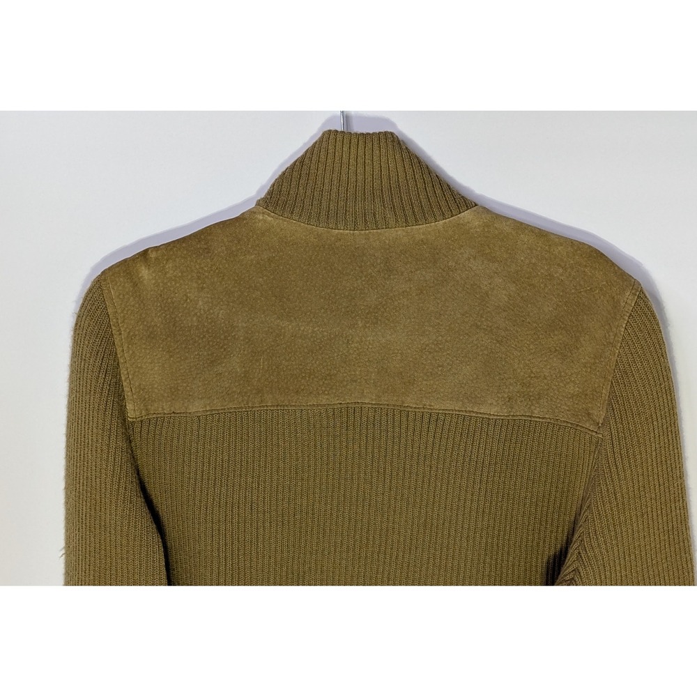 Covington‎ Womens Brown Leather Suede Wool Blend Knit Zip Jacket L Equestrian - Picture 6 of 9